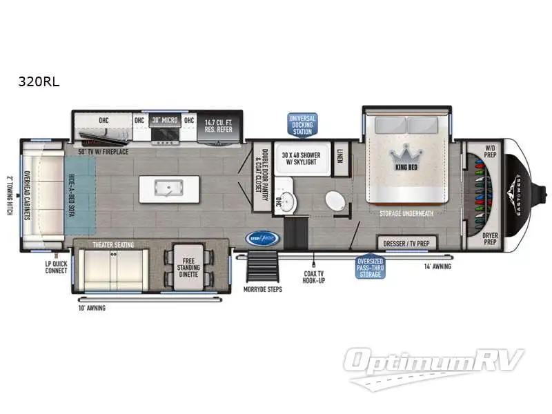 2021 East To West Tandara 320RL Floorplan Photo