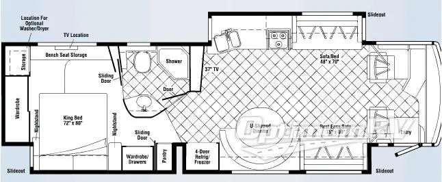 2008 Winnebago Tour 40WD Floorplan Photo