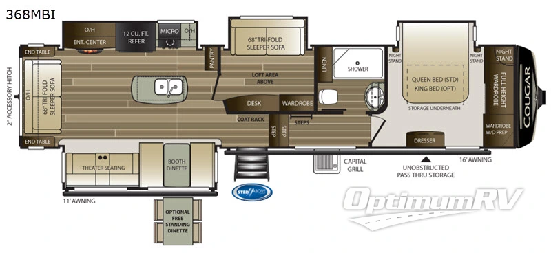 2020 Keystone Cougar 368MBI Floorplan Photo
