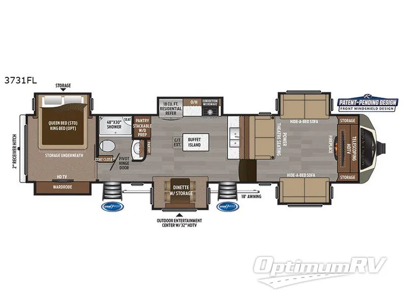 2018 Keystone Montana 3731FL Floorplan Photo