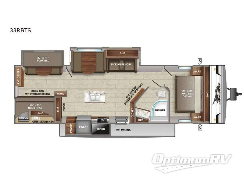2022 Jayco Jay Flight 33RBTS Floorplan Photo