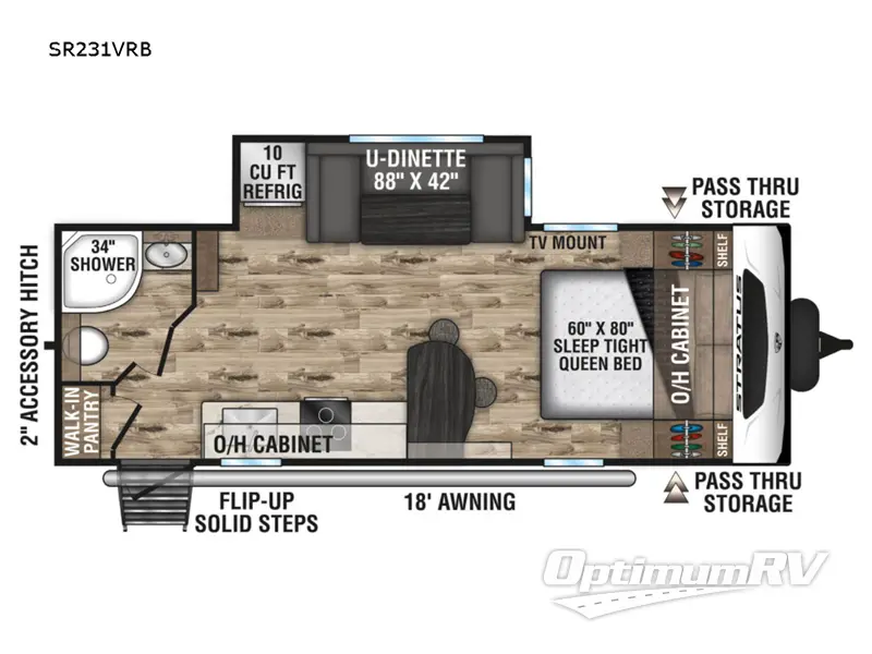 2024 Venture Stratus SR231VRB RV Floorplan Photo