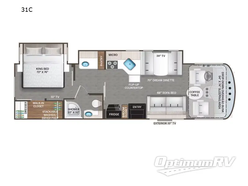 2023 Thor Windsport 31C Floorplan Photo