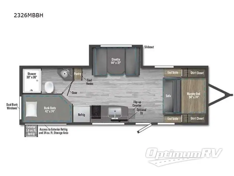 2025 Winnebago M-Series 2326MBBH Floorplan Photo