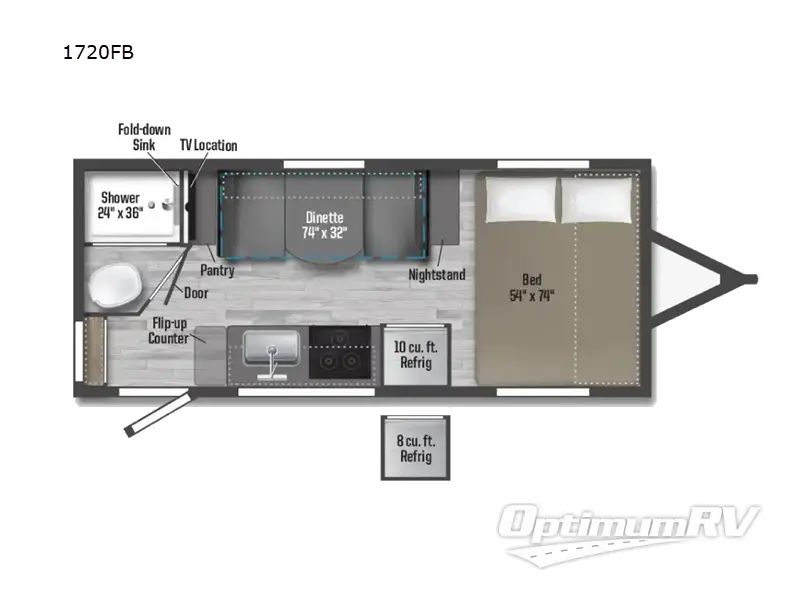 2025 Winnebago Micro Minnie 1720FB Floorplan Photo