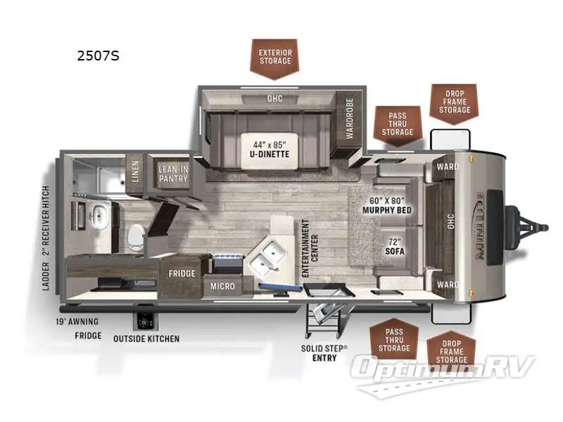2021 Forest River Rockwood Mini Lite 2507S Floorplan Photo