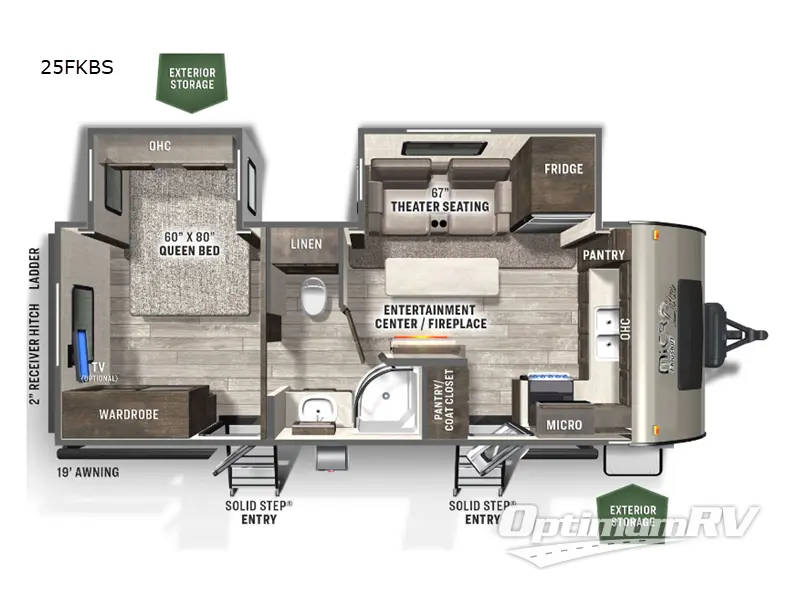 2023 Forest River Flagstaff Micro Lite 25FKBS RV Floorplan Photo