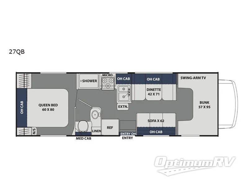 2019 Coachmen Freelander 27QB Chevy 4500 Floorplan Photo