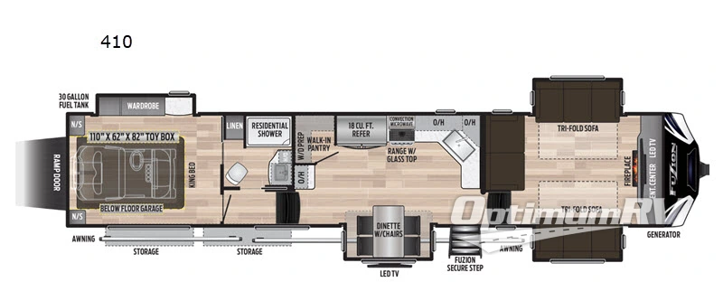 2020 Keystone Fuzion 410 RV Floorplan Photo