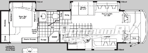 2003 Winnebago Journey 39 K RV Floorplan Photo