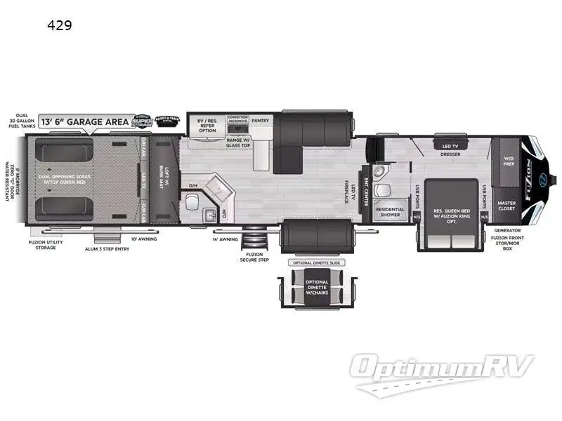 2022 Keystone Fuzion 429 RV Floorplan Photo