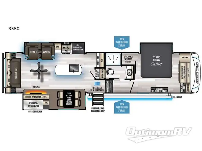 2022 Forest River Cherokee Arctic Wolf Suite 3550 Floorplan Photo