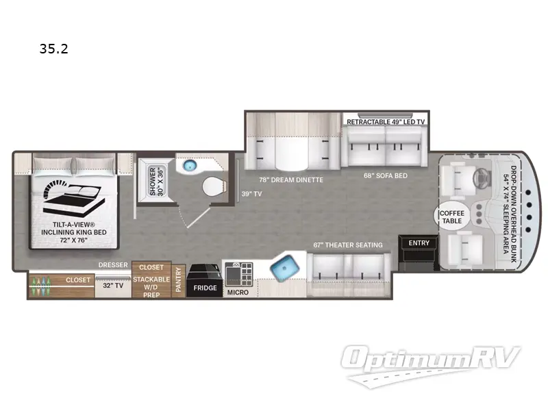 2022 Thor Miramar 35.2 RV Floorplan Photo