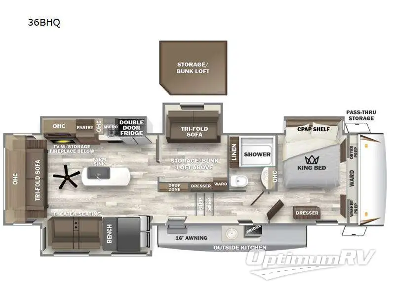 2023 Forest River Sabre 36BHQ Floorplan Photo