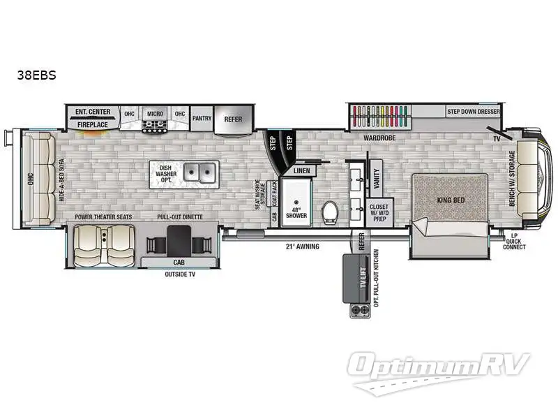 2022 Forest River Cedar Creek Champagne Edition 38EBS Floorplan Photo