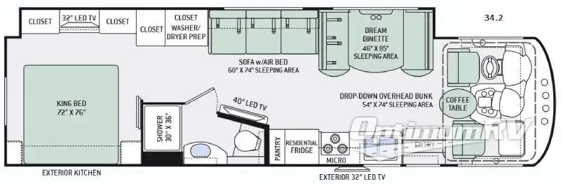 2016 Thor Miramar 34.2 Floorplan Photo