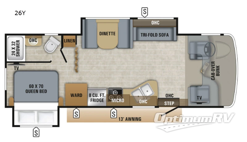 2019 Jayco Greyhawk 26Y Floorplan Photo