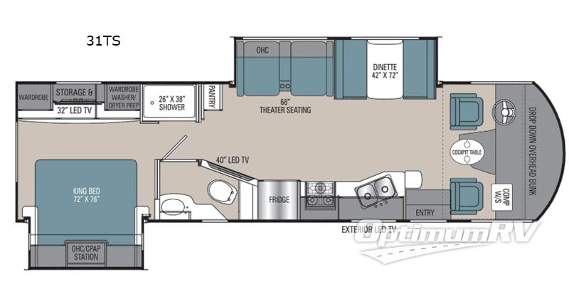 2020 Coachmen Pursuit 31TS Floorplan Photo