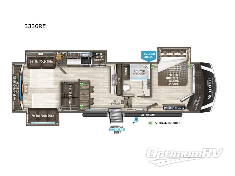 2023 Grand Design Solitude S-Class 3330RE RV Floorplan Photo