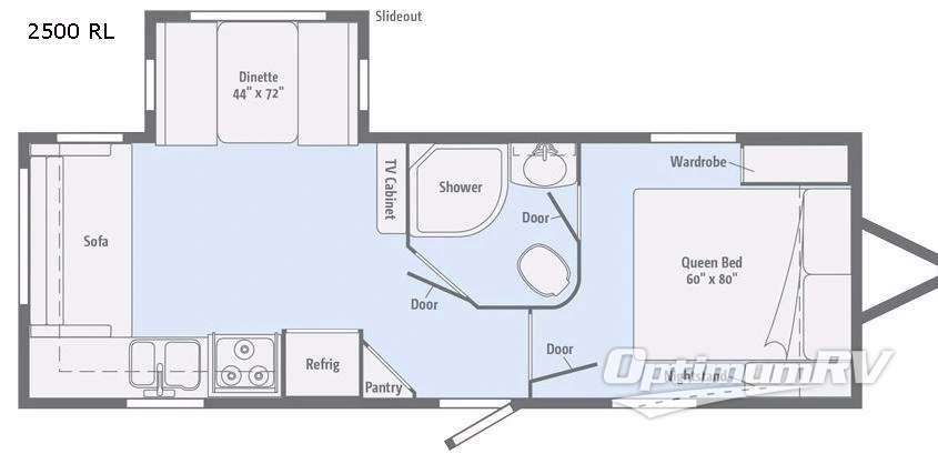 2018 Winnebago Towables Minnie 2500RL Floorplan Photo