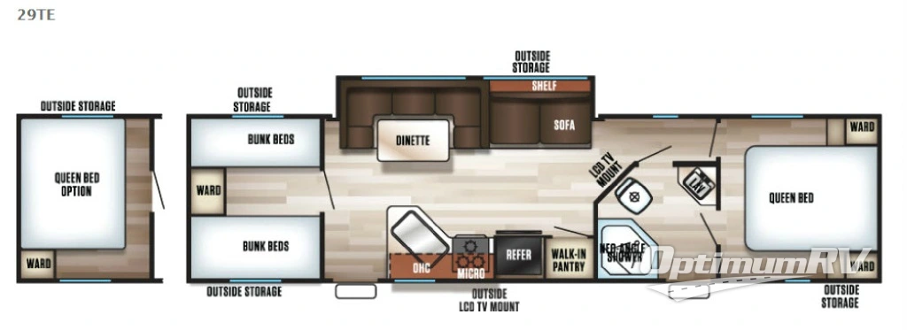 2017 Forest River Cherokee Grey Wolf 29TE Floorplan Photo