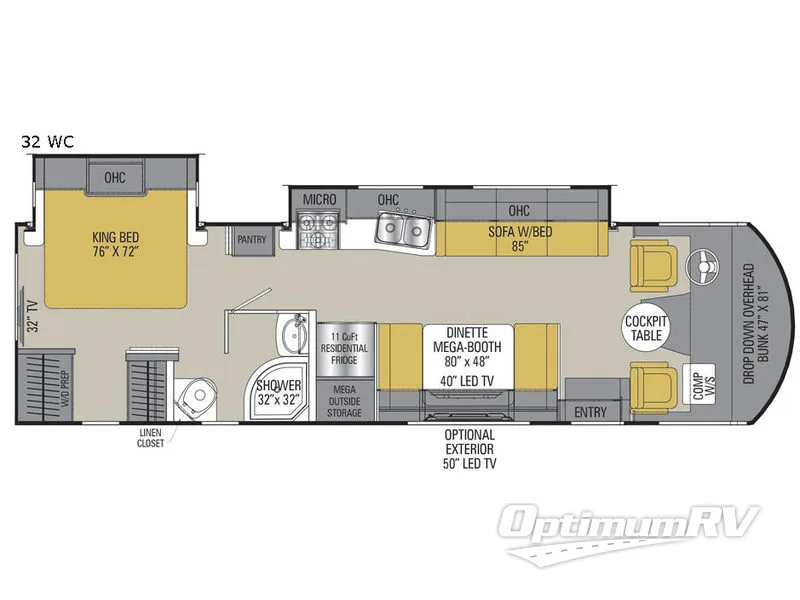 2018 Coachmen Pursuit 32 WC Floorplan Photo