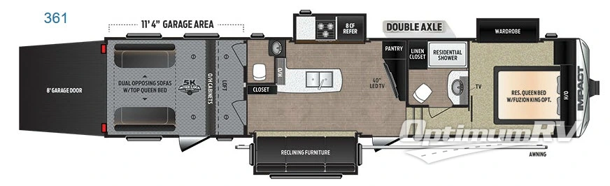 2017 Keystone Impact 361 Floorplan Photo