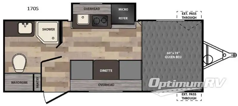 2016 Winnebago Towables Winnie Drop 170S Floorplan Photo