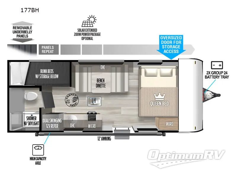 2023 Forest River Salem FSX 177BH Floorplan Photo