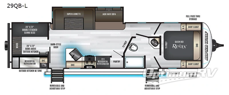 2020 Forest River Cherokee Alpha Wolf 29QB-L RV Floorplan Photo