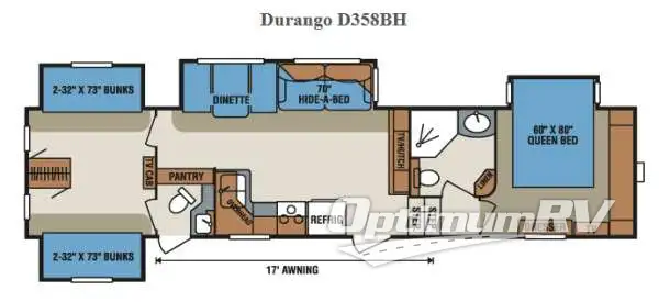 2013 KZ Durango D358BH Floorplan Photo