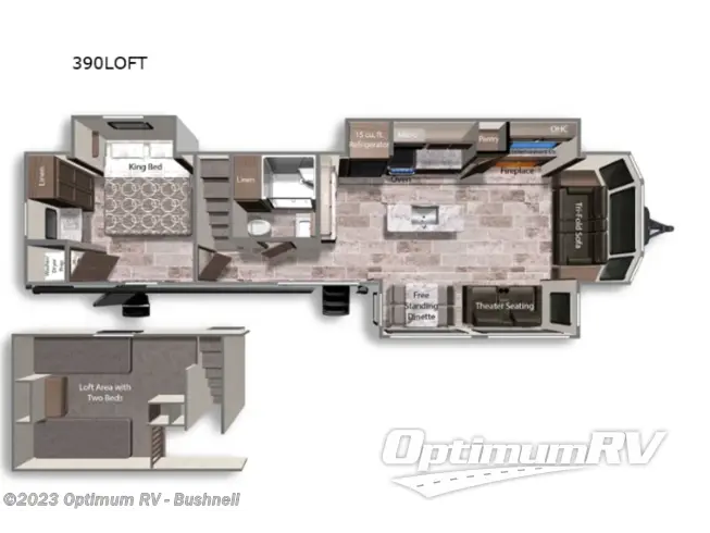 2024 Dutchmen Aspen Trail 390LOFT RV Floorplan Photo