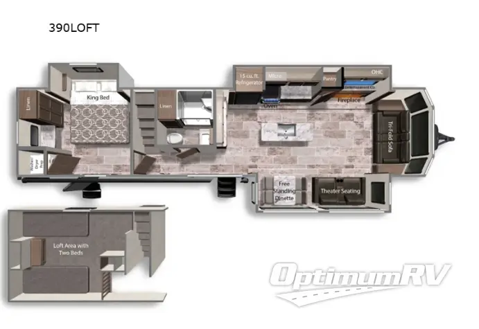 2024 Dutchmen Aspen Trail 390LOFT RV Floorplan Photo