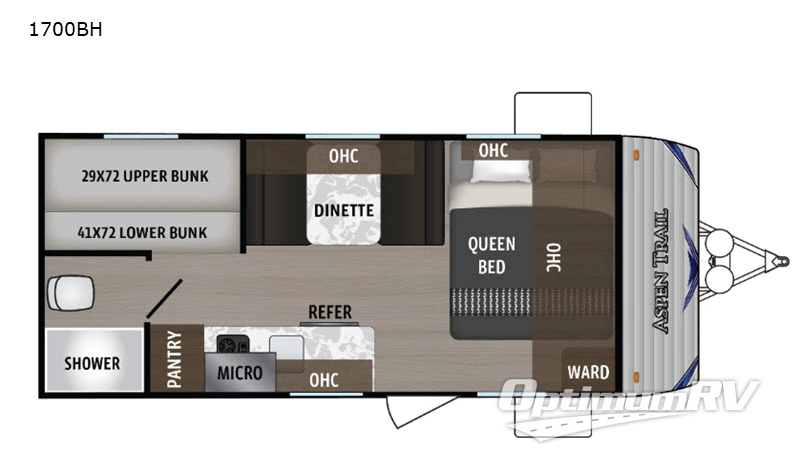 2019 Dutchmen Aspen Trail 1700BH Floorplan Photo
