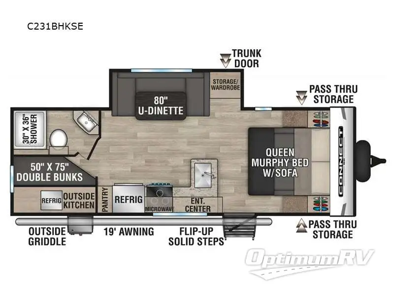 2023 KZ Connect SE C231BHKSE Floorplan Photo