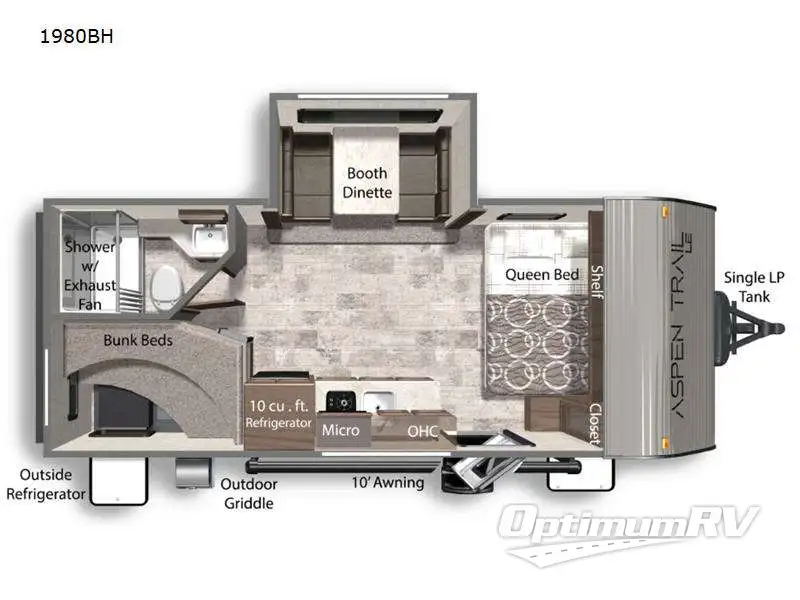 2024 Dutchmen Aspen Trail Mini 1980BH RV Floorplan Photo