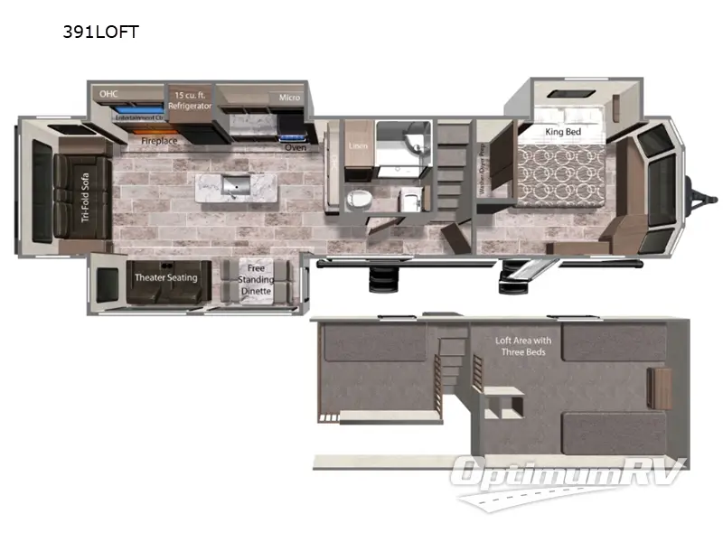 2024 Dutchmen Aspen Trail Loft 391LOFT Floorplan Photo