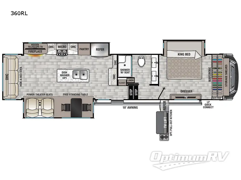 2022 Forest River Cedar Creek 360RL RV Floorplan Photo