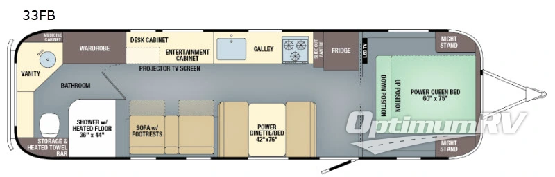 2018 Airstream Classic 33FB RV Floorplan Photo