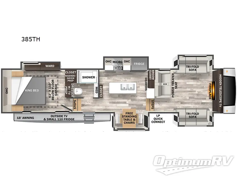 2023 Forest River Cedar Creek 385TH Floorplan Photo