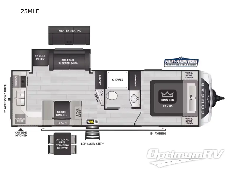 2025 Keystone Cougar Half-Ton 25MLE Floorplan Photo