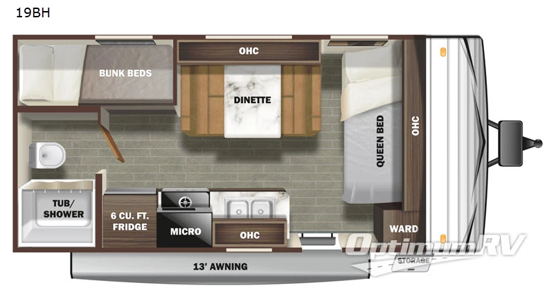 2020 Starcraft Autumn Ridge Single Axle 19BH Floorplan Photo