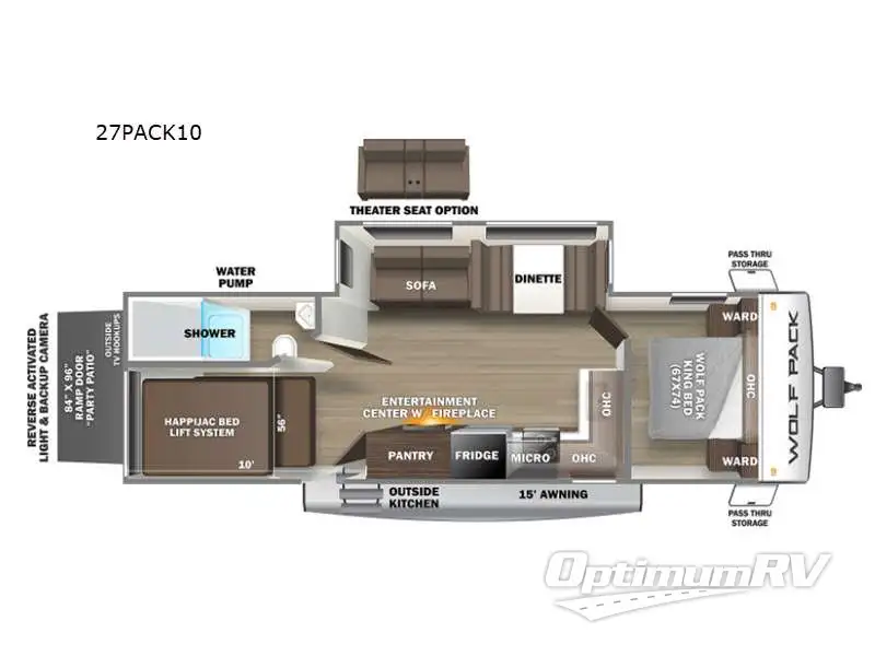 2023 Forest River Cherokee Wolf Pack 27PACK10 RV Floorplan Photo