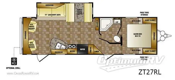 2013 CrossRoads Zinger ZT27RL Floorplan Photo
