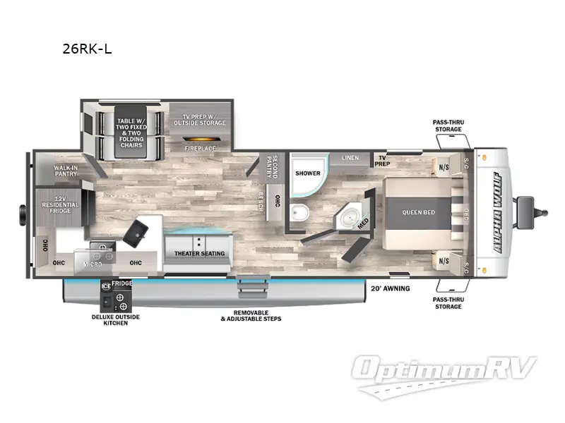 2023 Forest River Cherokee Alpha Wolf 26RK-L RV Floorplan Photo