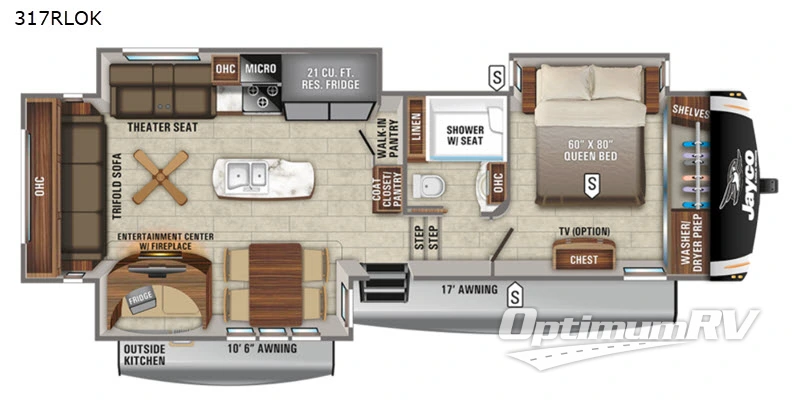 2021 Jayco Eagle 317RLOK Floorplan Photo
