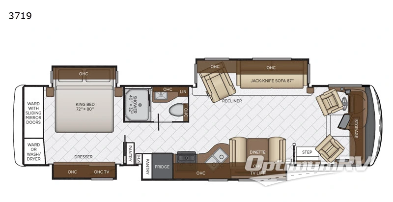 2020 Newmar Canyon Star 3719 RV Floorplan Photo