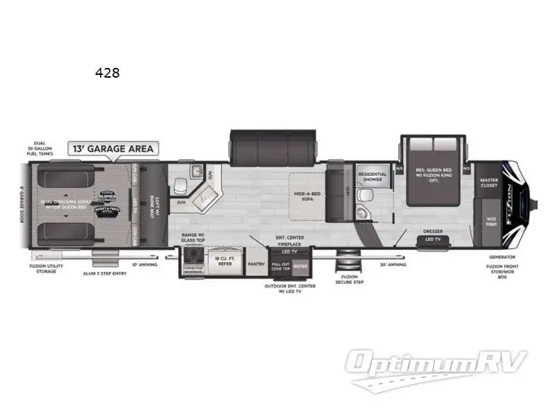 2021 Keystone Fuzion 428 Floorplan Photo