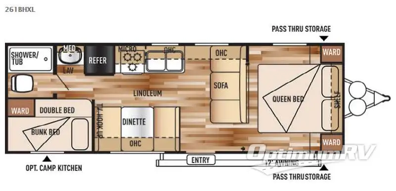 2015 Forest River Wildwood 261BHXL Floorplan Photo