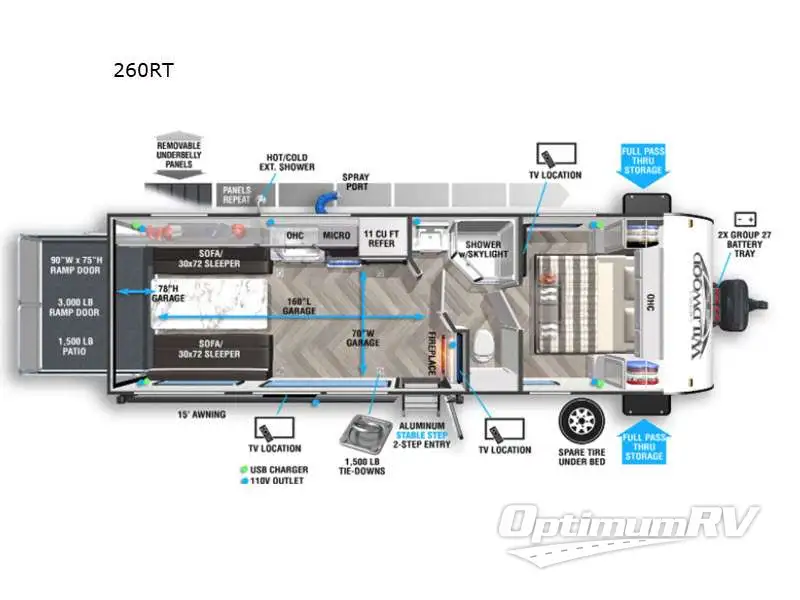 2022 Forest River Wildwood FSX 260RT Floorplan Photo